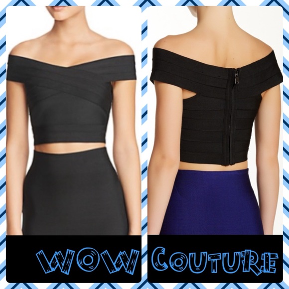 WOW couture Tops - WOW COUTURE Off-the-shoulder Cropped Bandage top